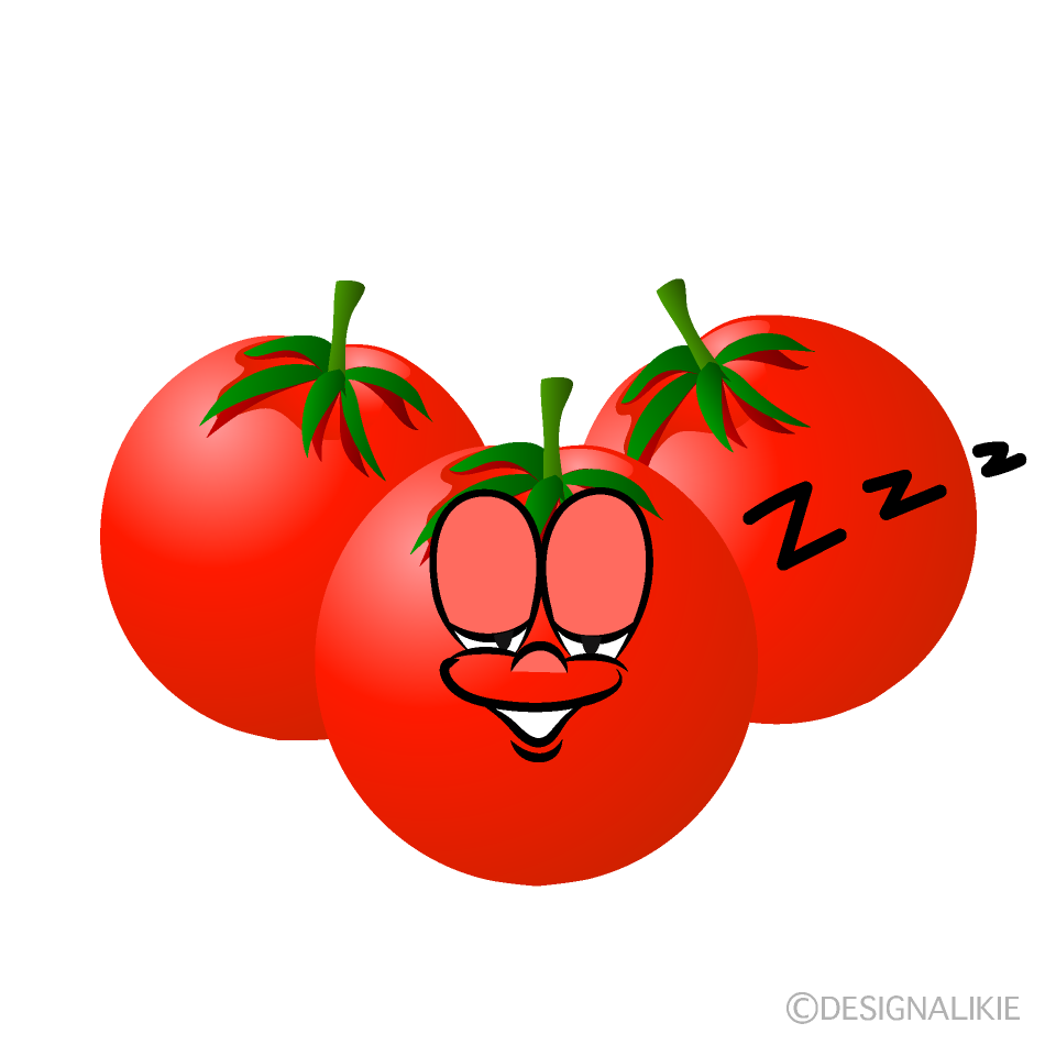 Sleeping Cherry Tomato Cartoon Character Image