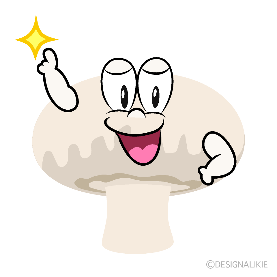 Posing Mushroom Cartoon Character Image