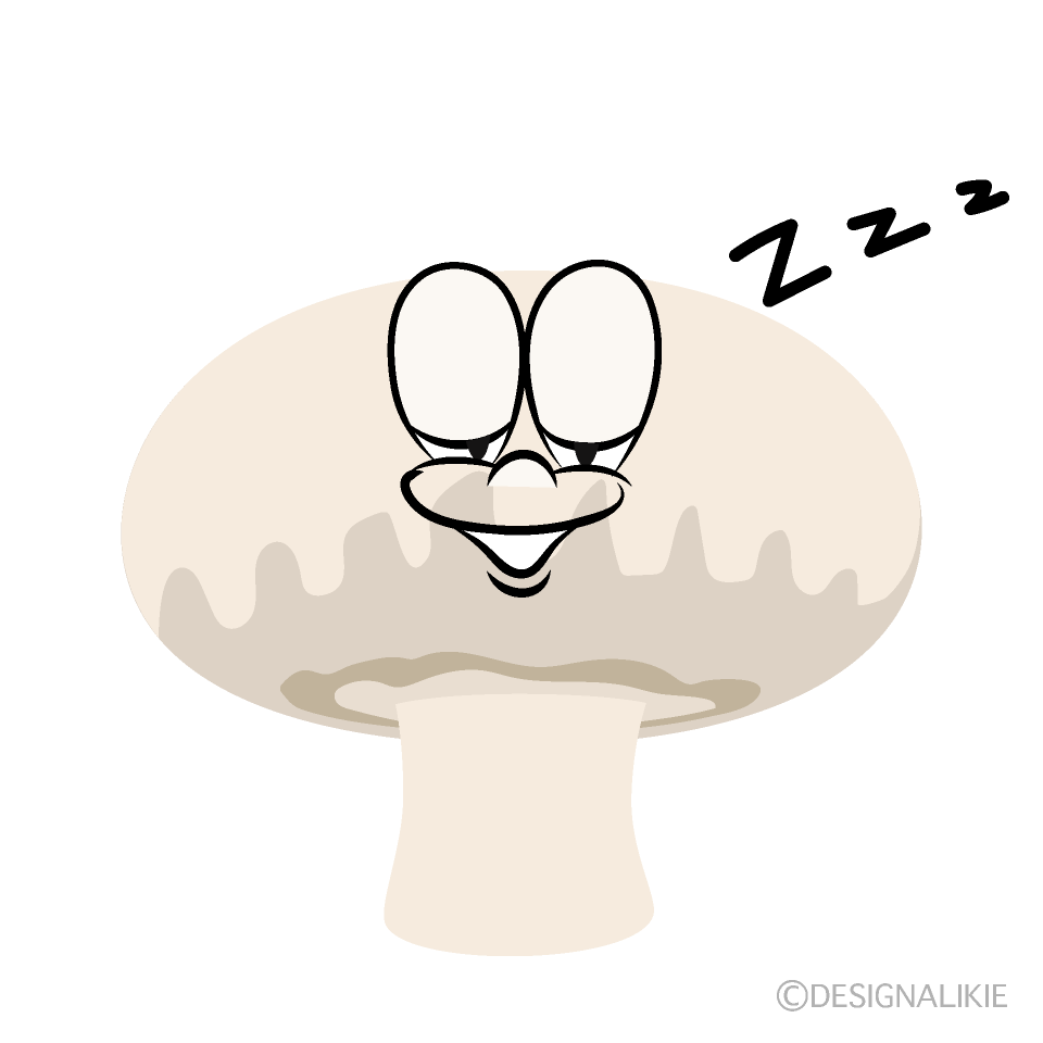 Sleeping Mushroom Cartoon Character Image