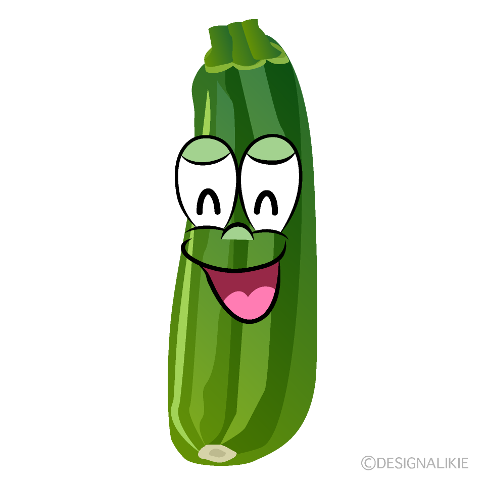 Smiling Zucchini Cartoon Character Image