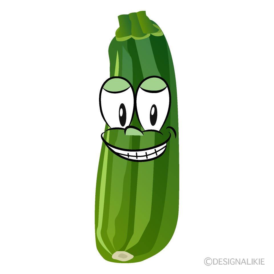 Grinning Zucchini Cartoon Character Image