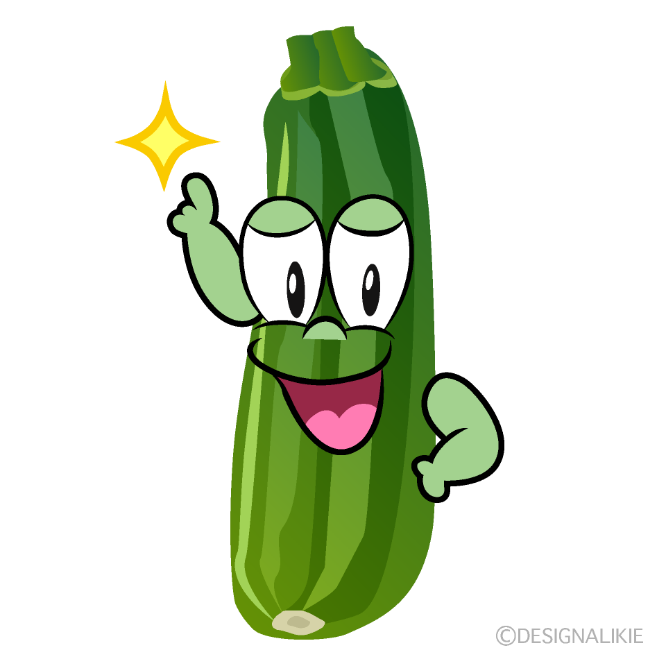 Posing Zucchini Cartoon Character Image