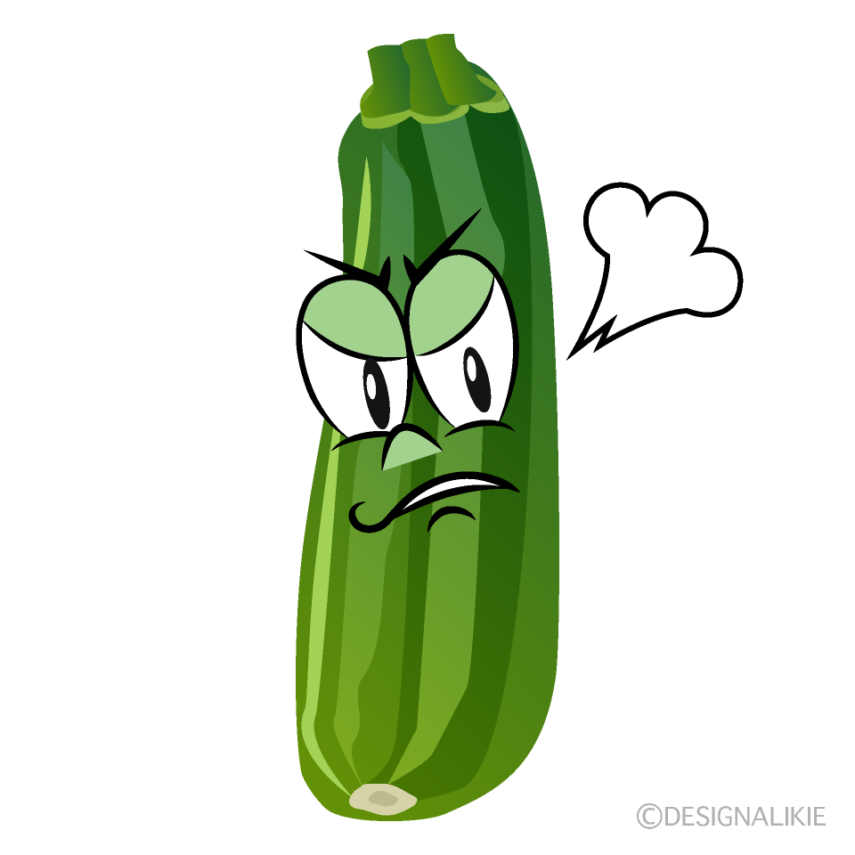 Angry Zucchini Cartoon Character Image