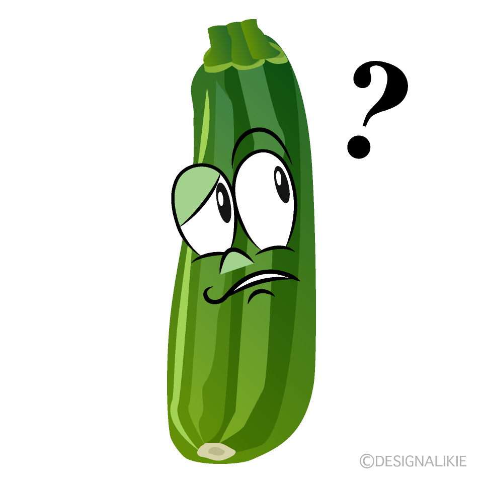 Thinking Zucchini Cartoon Character Image