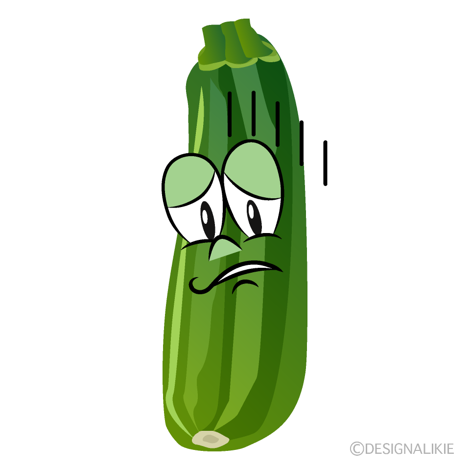 Depressed Zucchini Cartoon Character Image