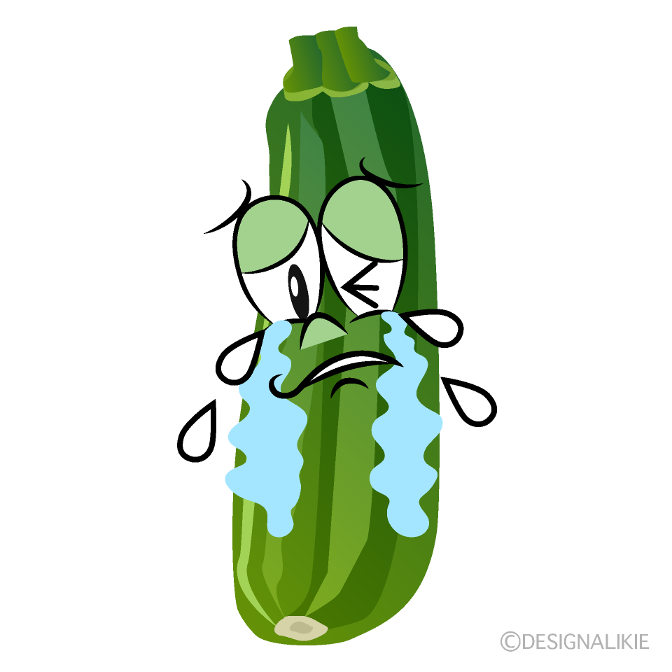 Crying Zucchini Cartoon Character Image