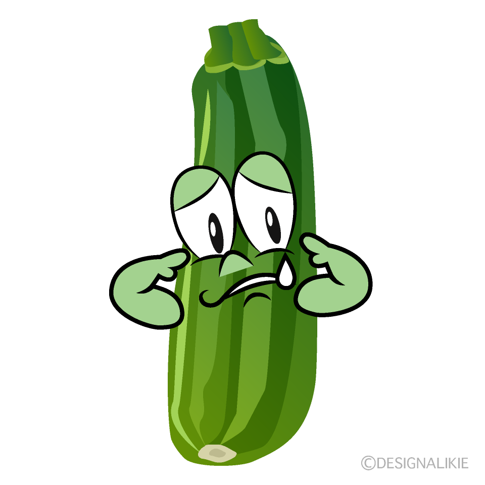 Sad Zucchini Cartoon Character Image