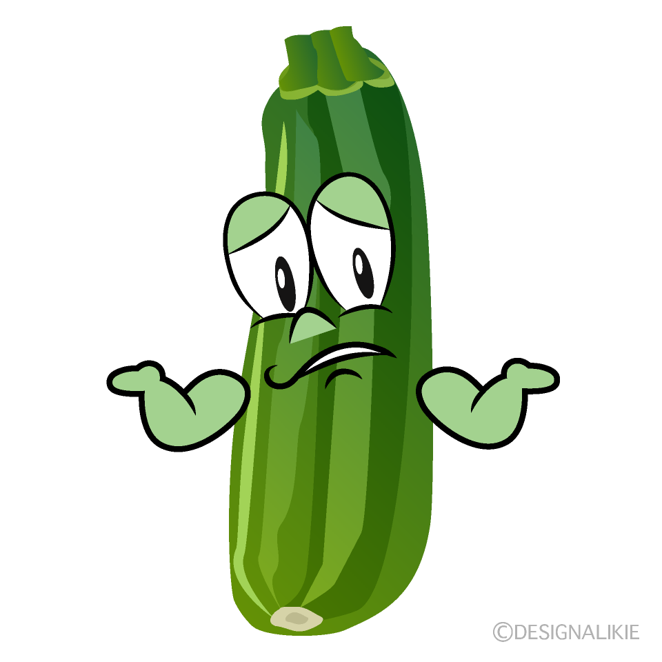 Troubled Zucchini Cartoon Character Image