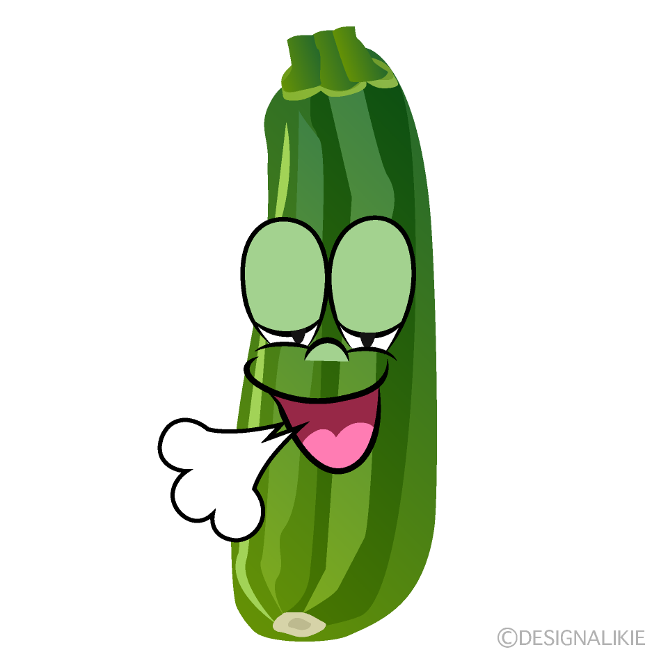 Relaxing Zucchini Cartoon Character Image