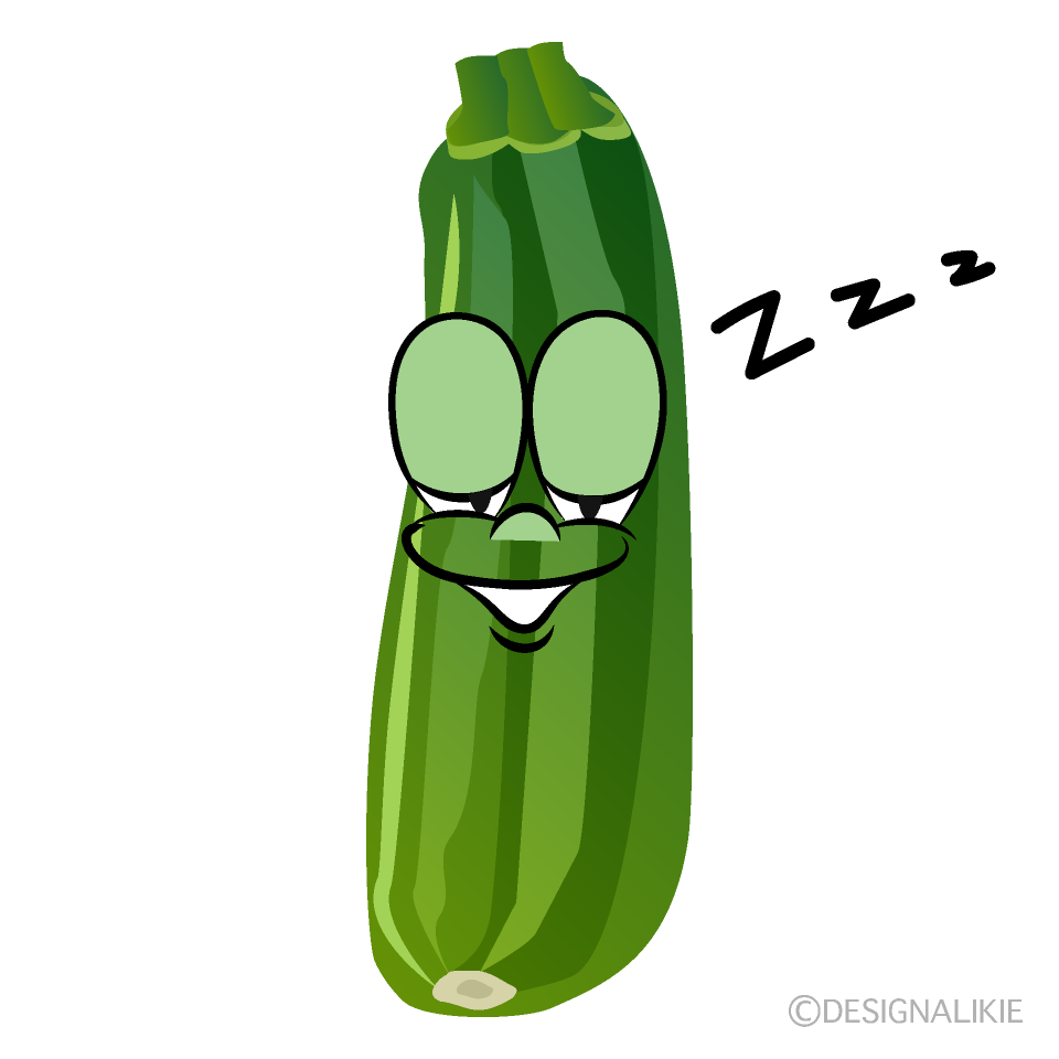 Sleeping Zucchini Cartoon Character Image