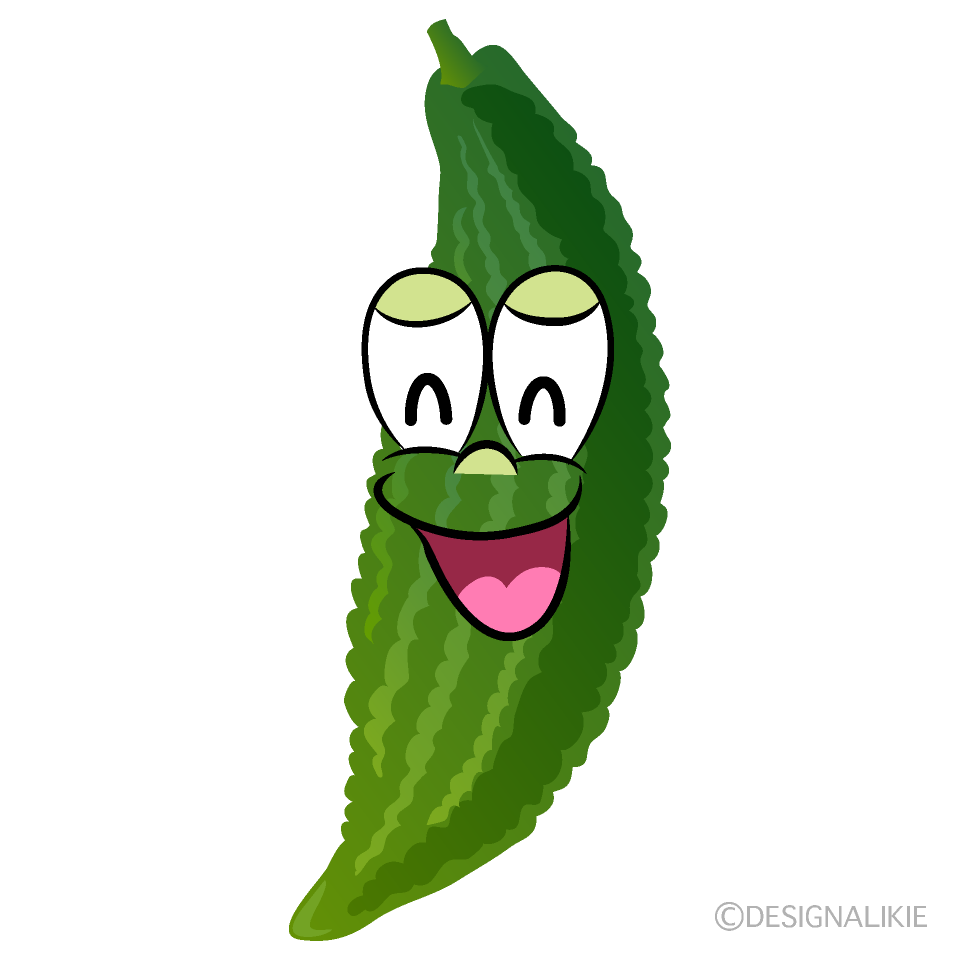 Smiling Bitter Melon Cartoon Character Image