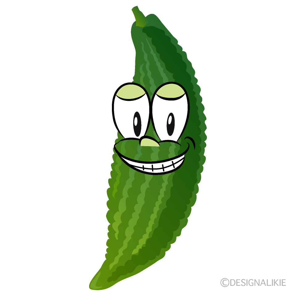 Grinning Bitter Melon Cartoon Character Image