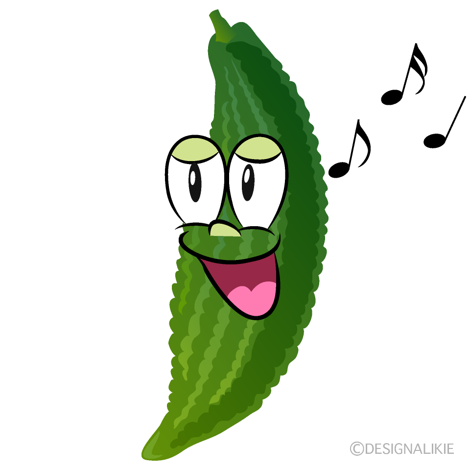 Singing Bitter Melon Cartoon Character Image