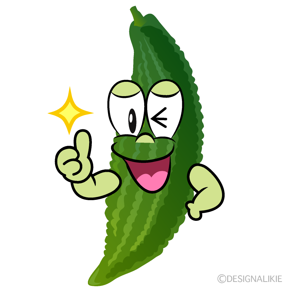 Thumbs up Bitter Melon Cartoon Character Image