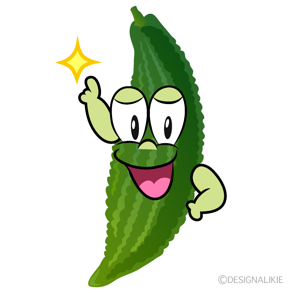 Posing Bitter Melon Cartoon Character Image