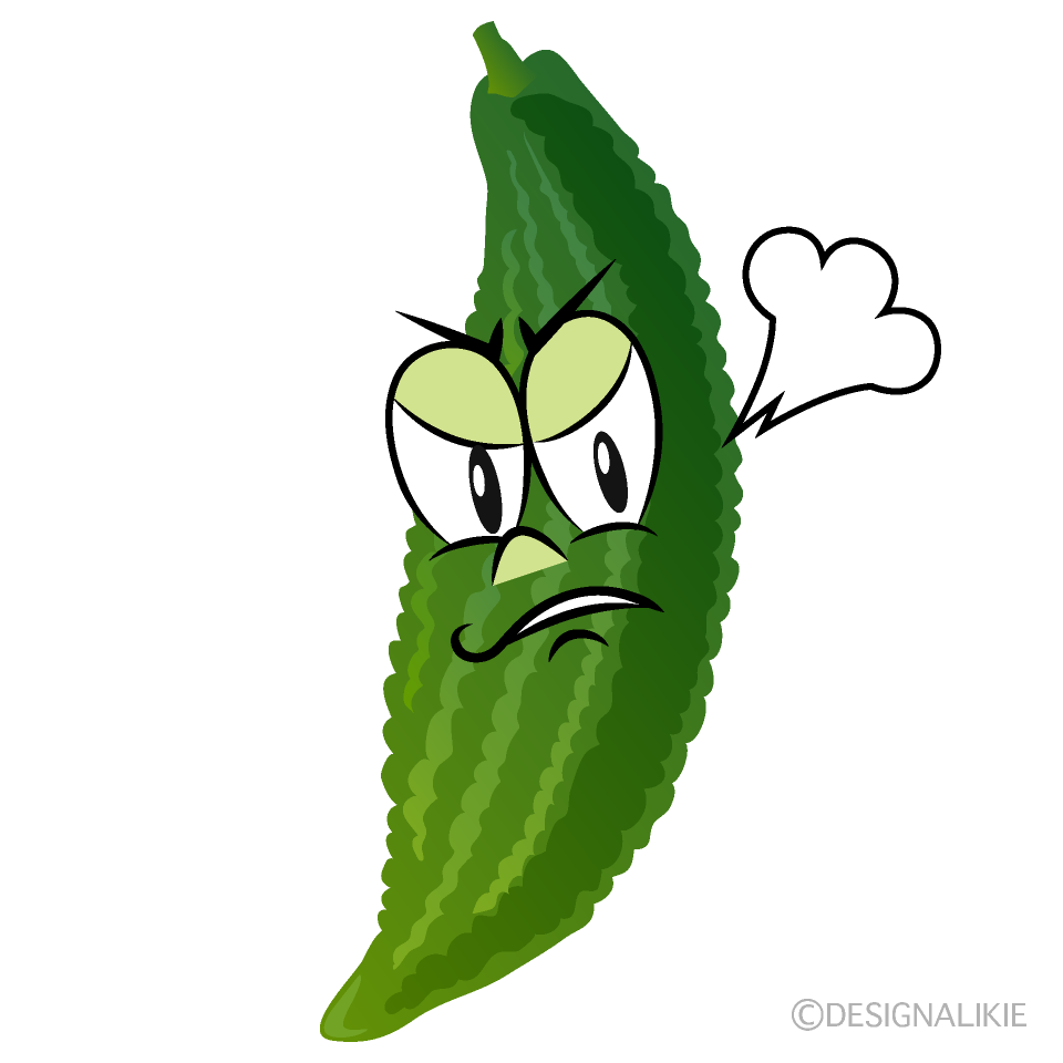 Angry Bitter Melon Cartoon Character Image