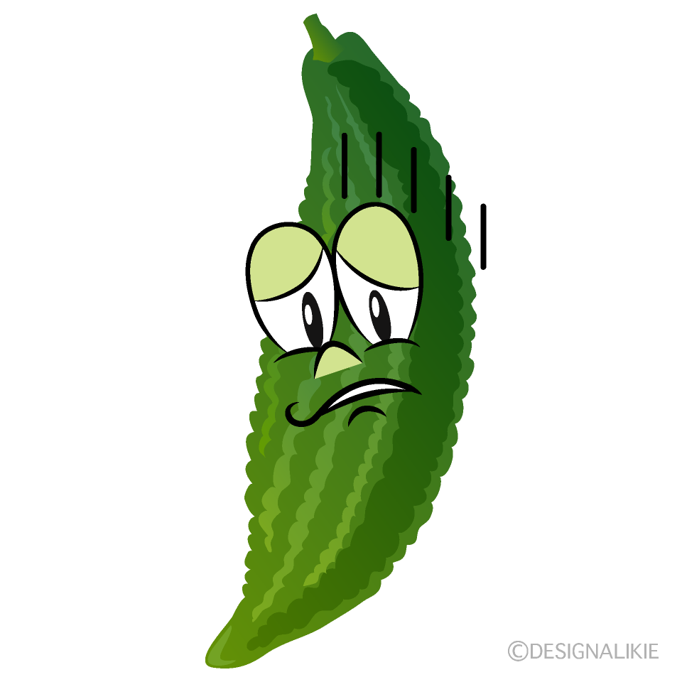 Depressed Bitter Melon Cartoon Character Image