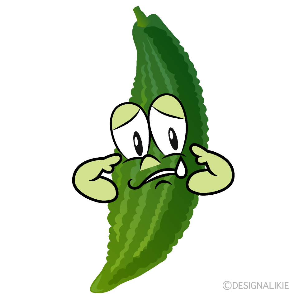 Sad Bitter Melon Cartoon Character Image