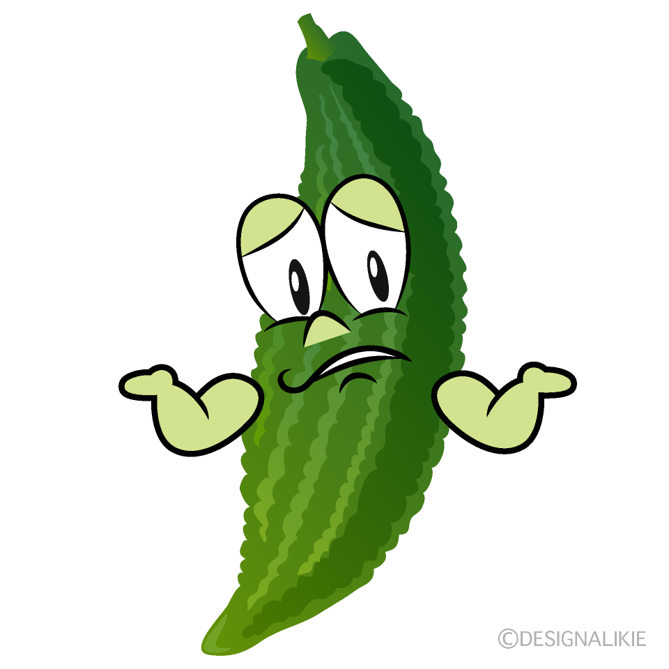 Troubled Bitter Melon Cartoon Character Image