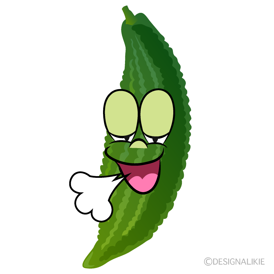 Relaxing Bitter Melon Cartoon Character Image