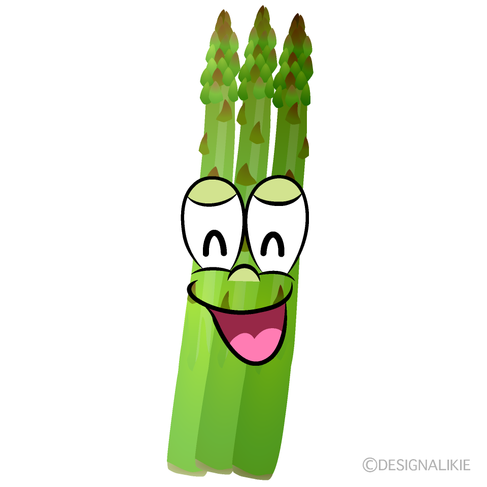 Smiling Asparagus Cartoon Character Image