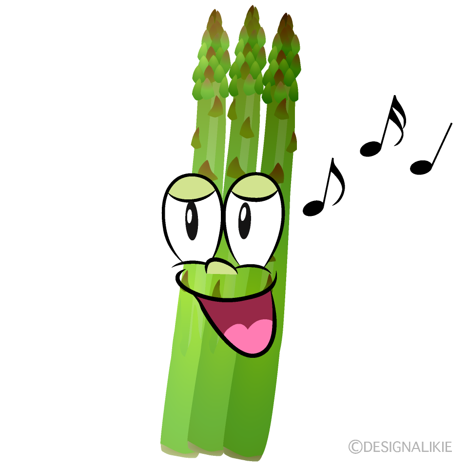 Singing Asparagus Cartoon Character Image