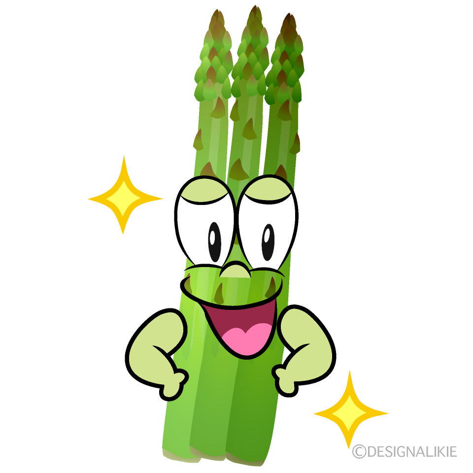 Glitter Asparagus Cartoon Character Image