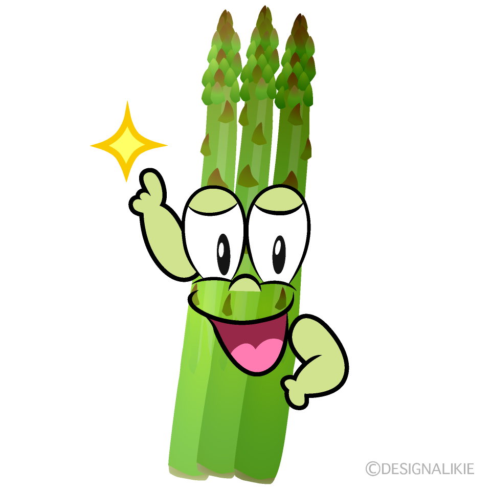 Posing Asparagus Cartoon Character Image