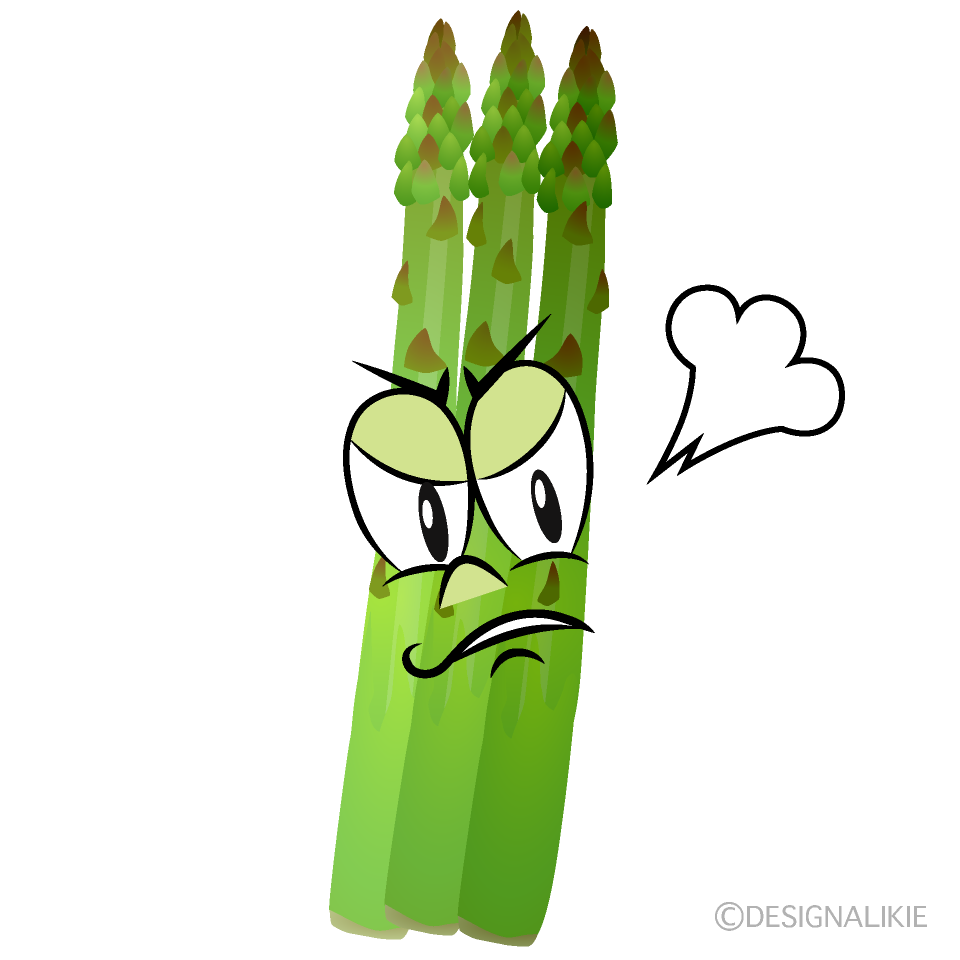 Angry Asparagus Cartoon Character Image