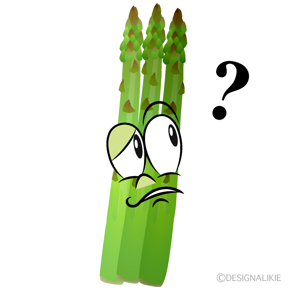 Thinking Asparagus Cartoon Character Image