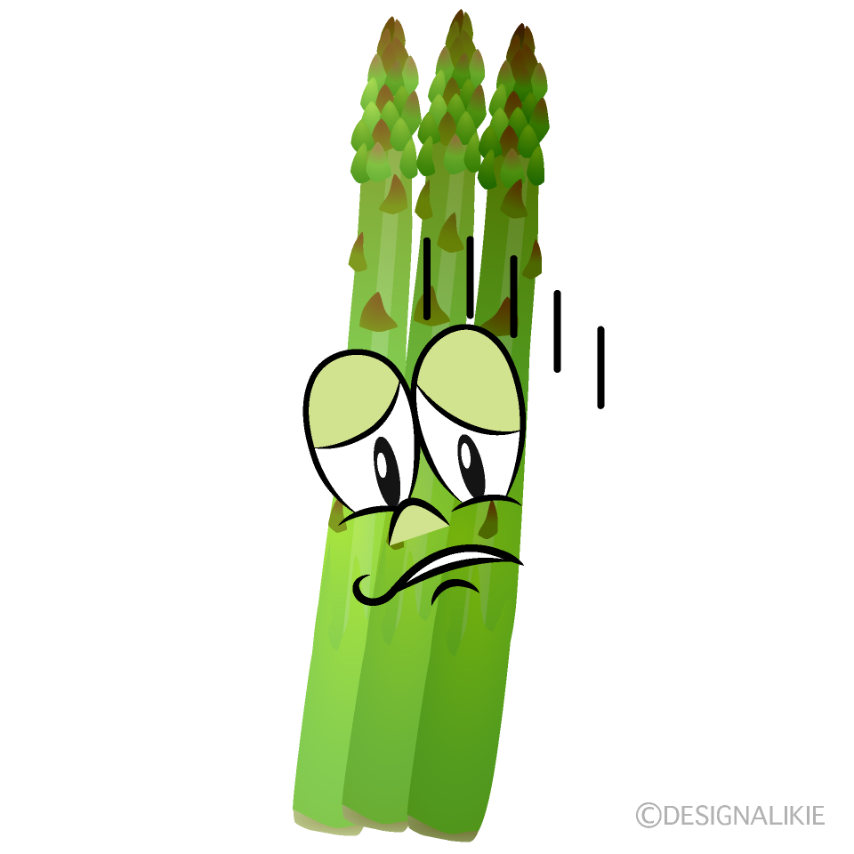 Depressed Asparagus Cartoon Character Image