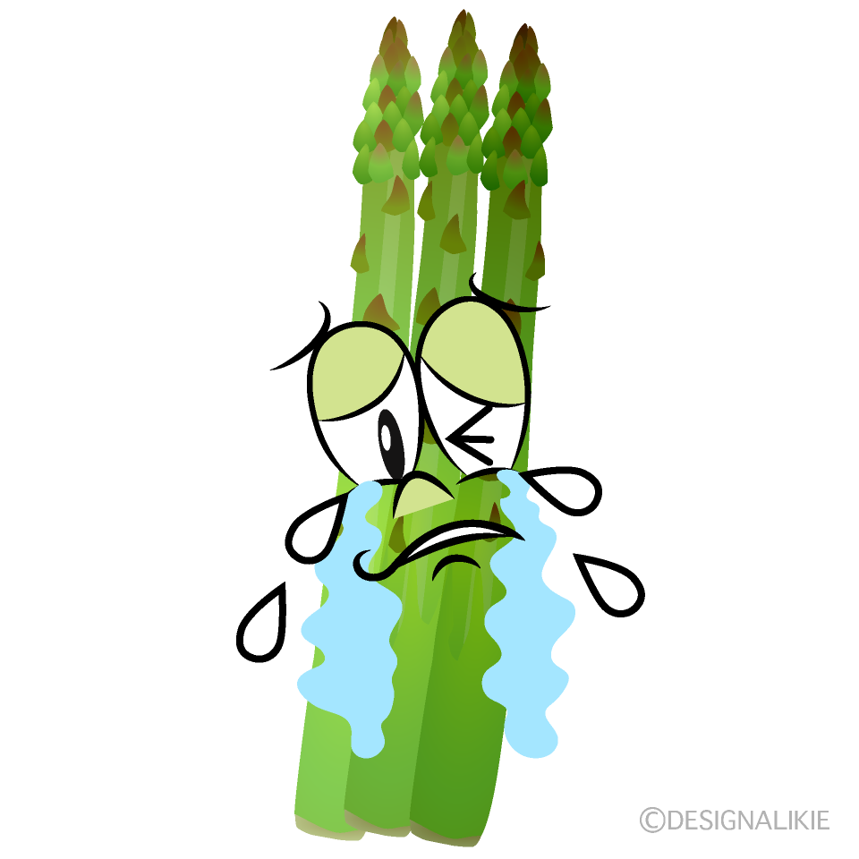 Crying Asparagus Cartoon Character Image