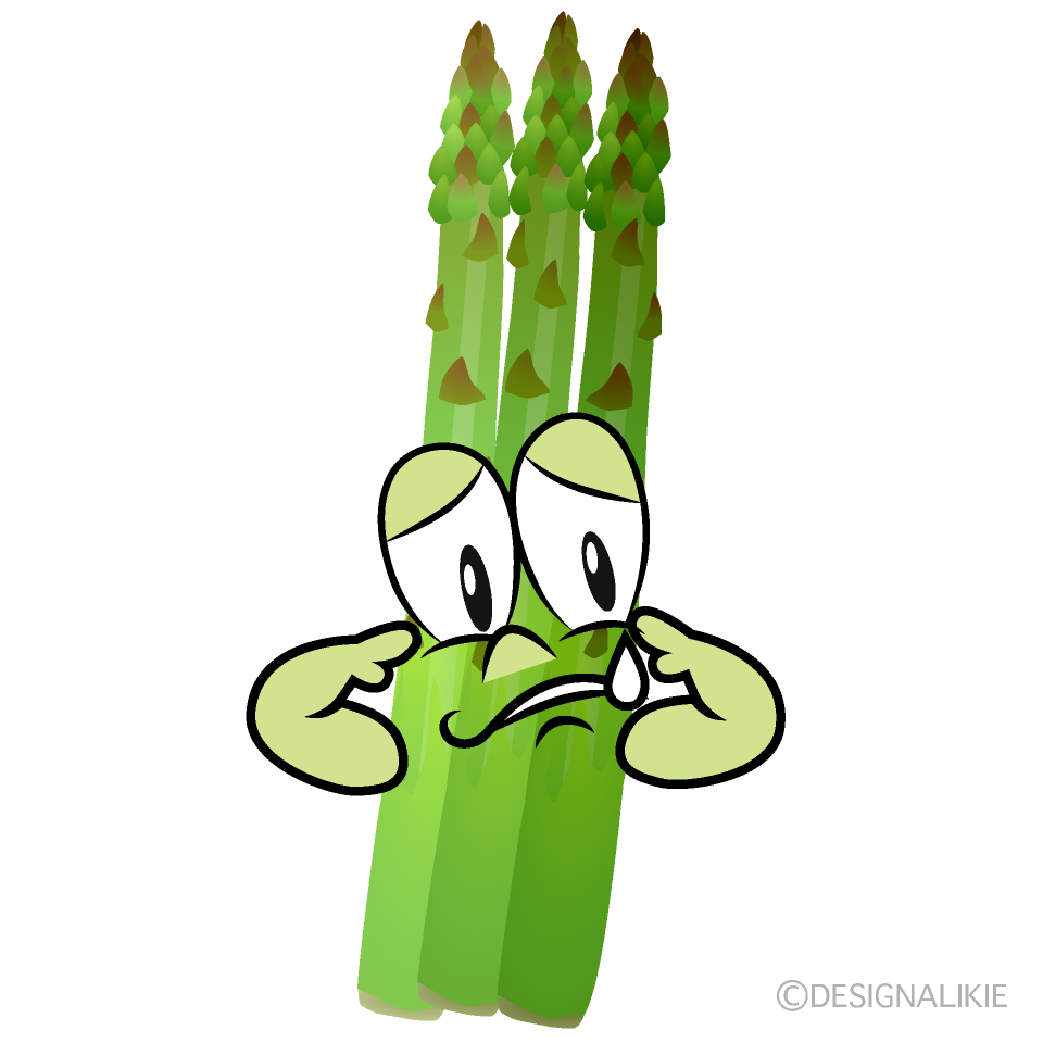 Sad Asparagus Cartoon Character Image