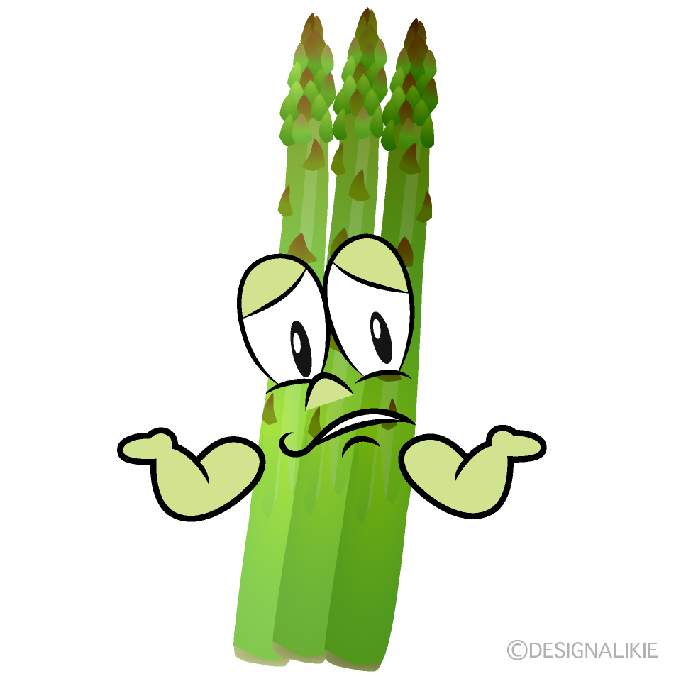 Troubled Asparagus Cartoon Character Image