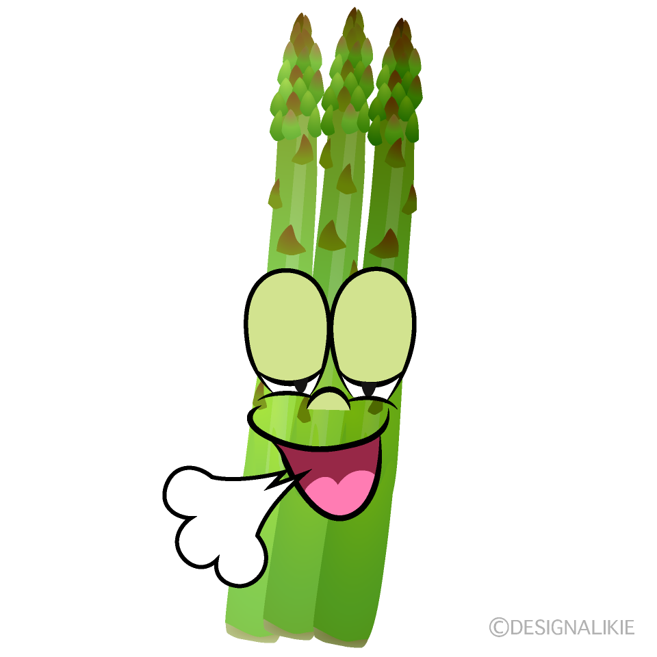 Relaxing Asparagus Cartoon Character Image