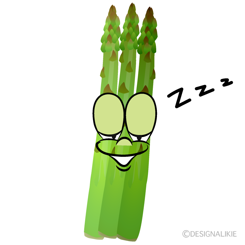 Sleeping Asparagus Cartoon Character Image