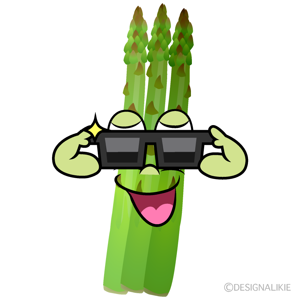 Cool Asparagus Cartoon Character Image