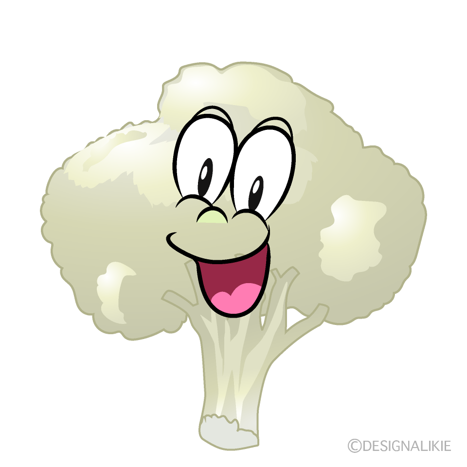 Surprising Cauliflower Cartoon Character Image