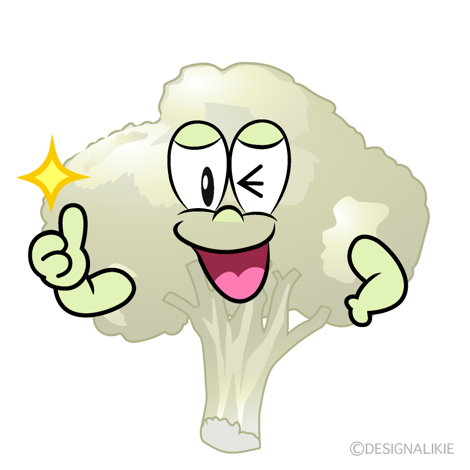 Thumbs up Cauliflower Cartoon Character Image