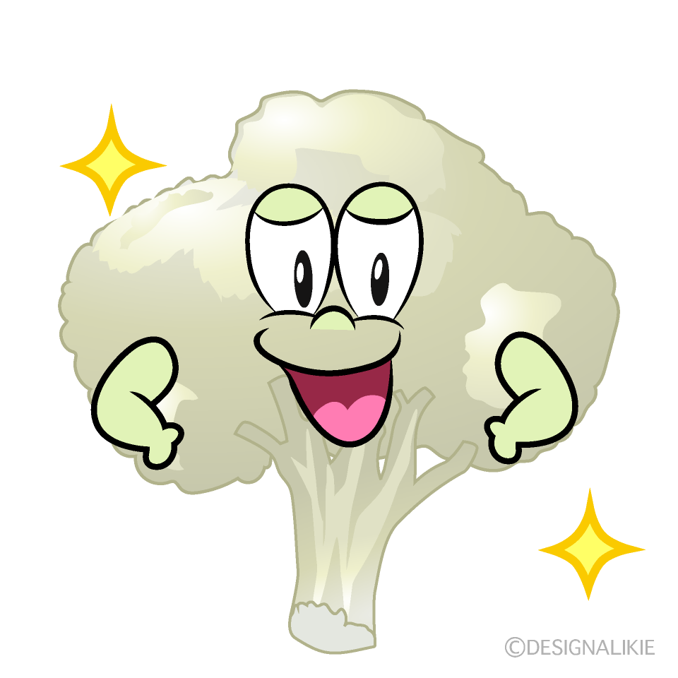 Glitter Cauliflower Cartoon Character Image