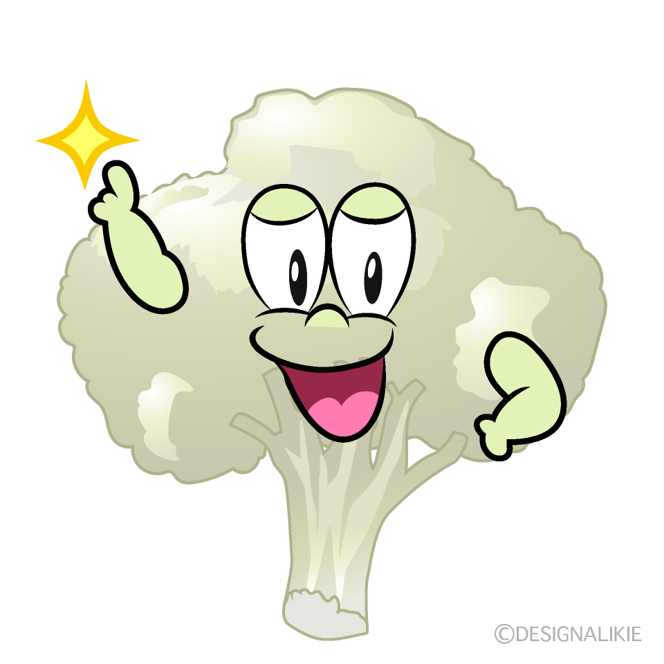 Posing Cauliflower Cartoon Character Image