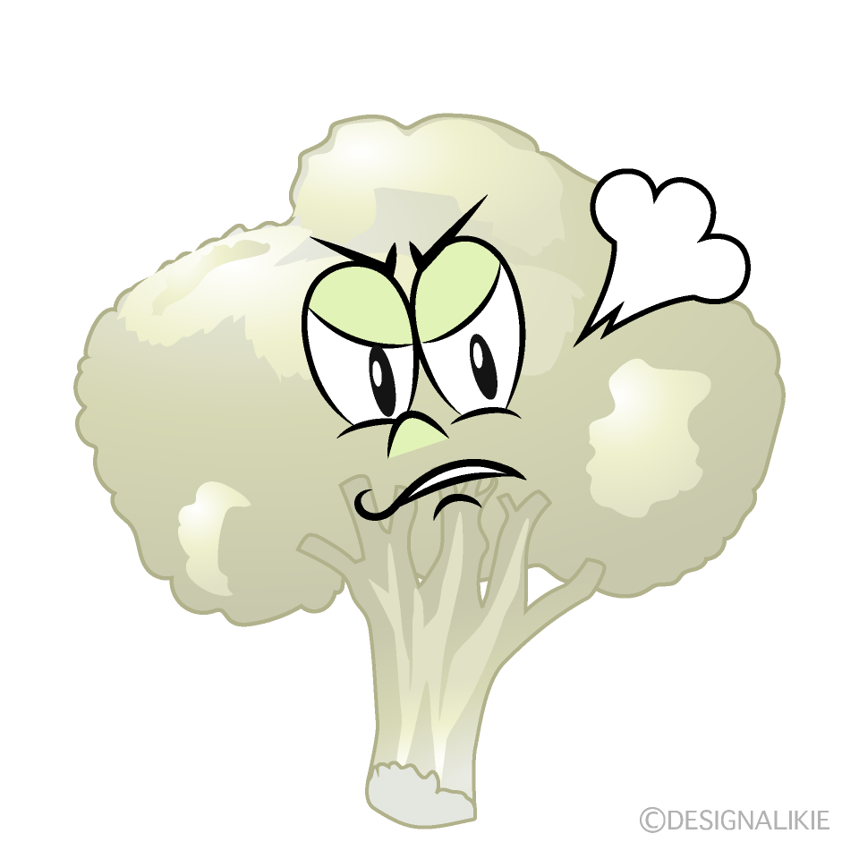 Angry Cauliflower Cartoon Character Image