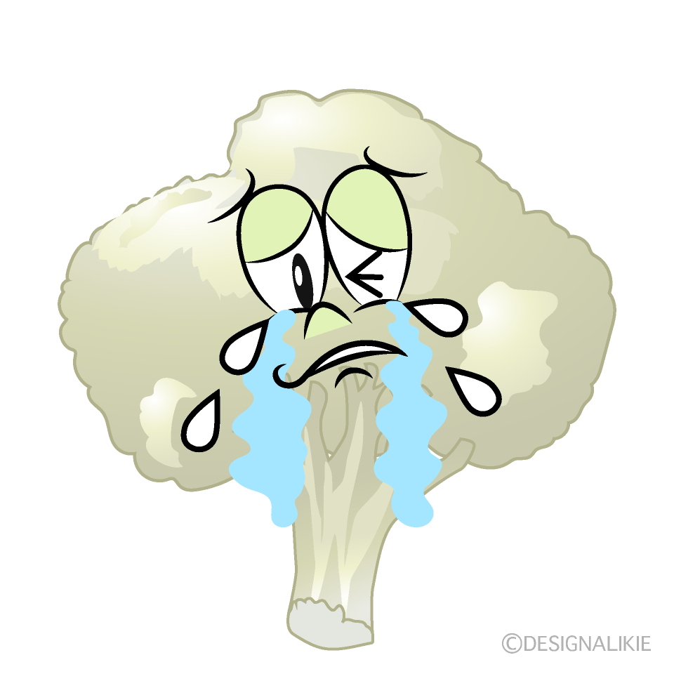 Crying Cauliflower Cartoon Character Image