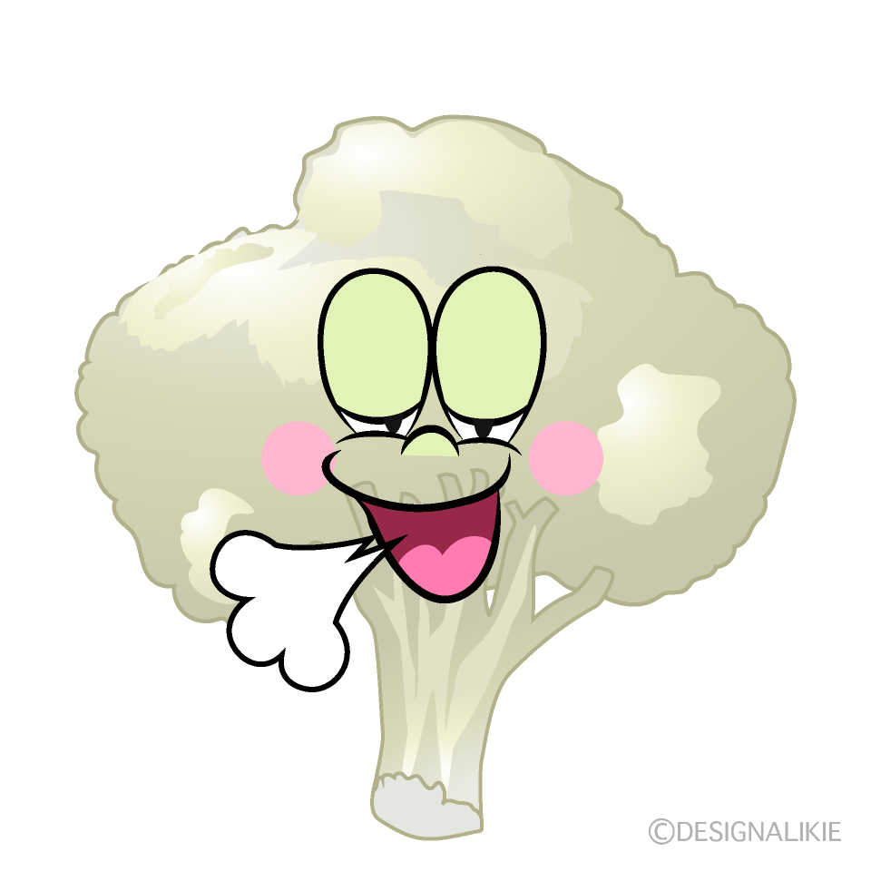 Relaxing Cauliflower Cartoon Character Image