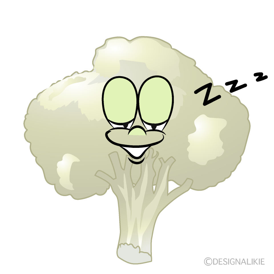 Sleeping Cauliflower Cartoon Character Image