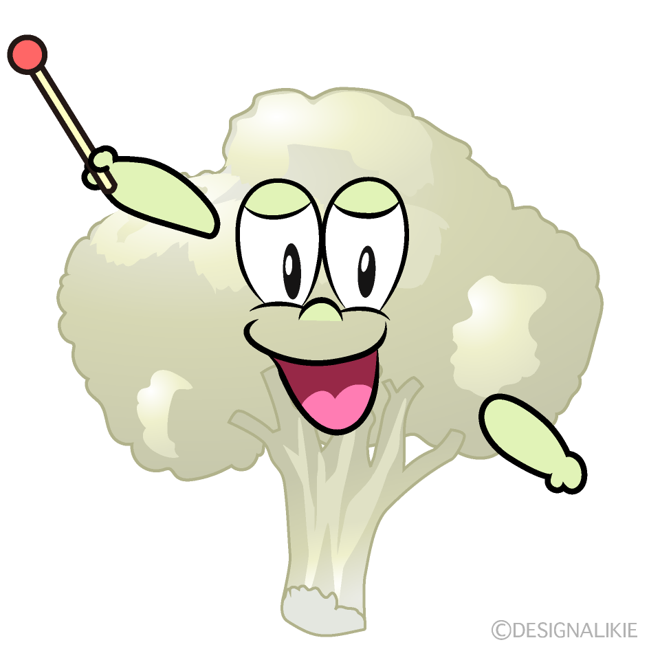 Speaking Cauliflower Cartoon Character Image