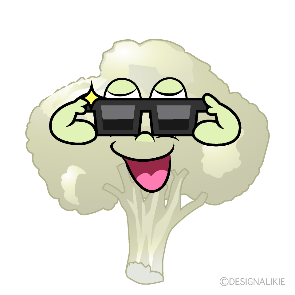 Cool Cauliflower Cartoon Character Image