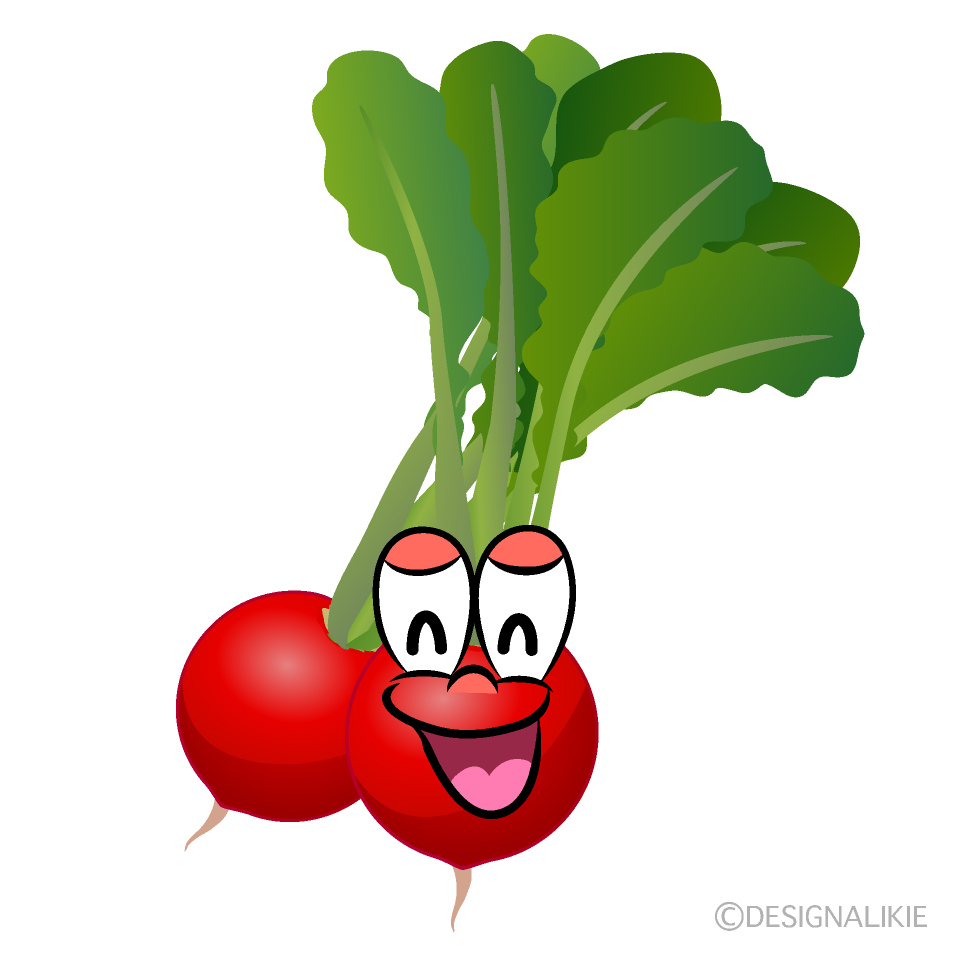 Smiling Radish Cartoon Character Image