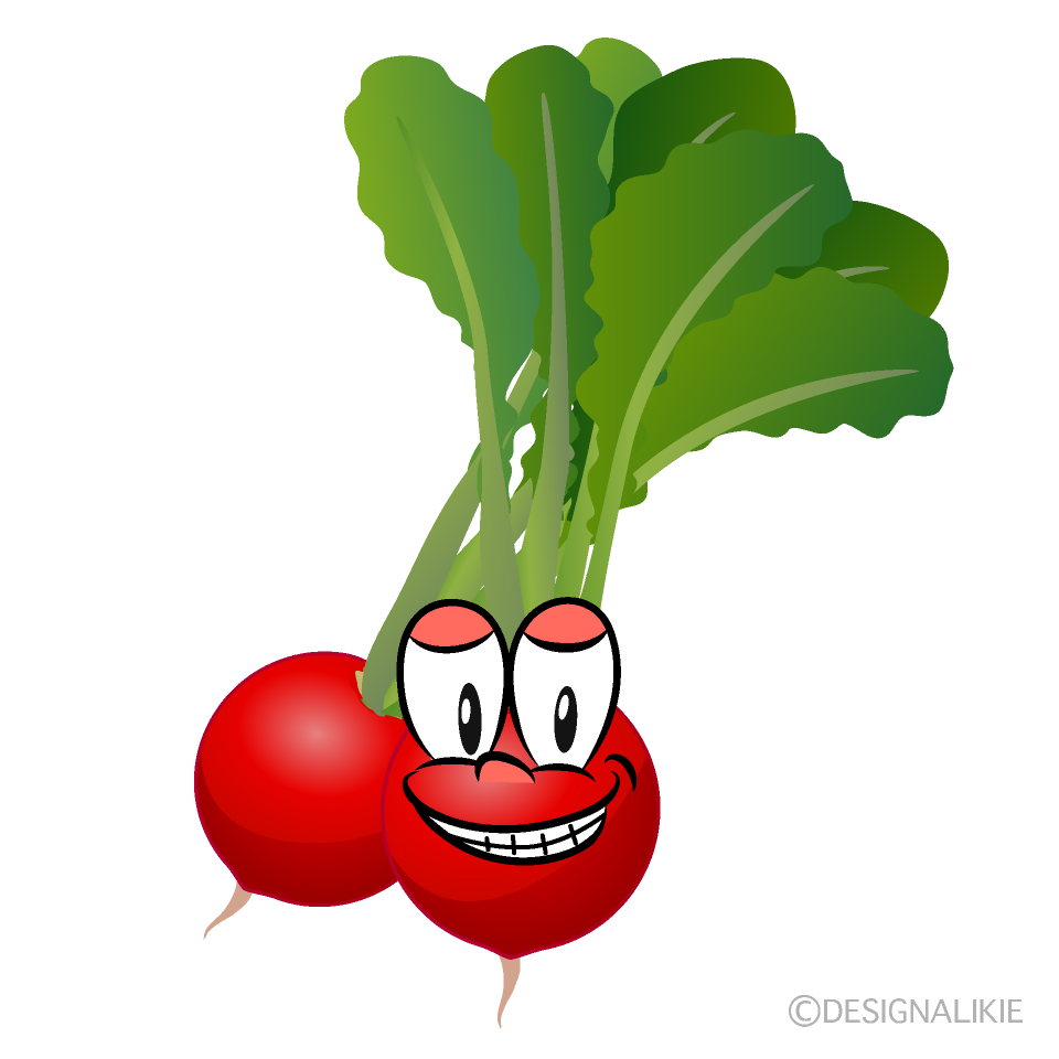 Grinning Radish Cartoon Character Image