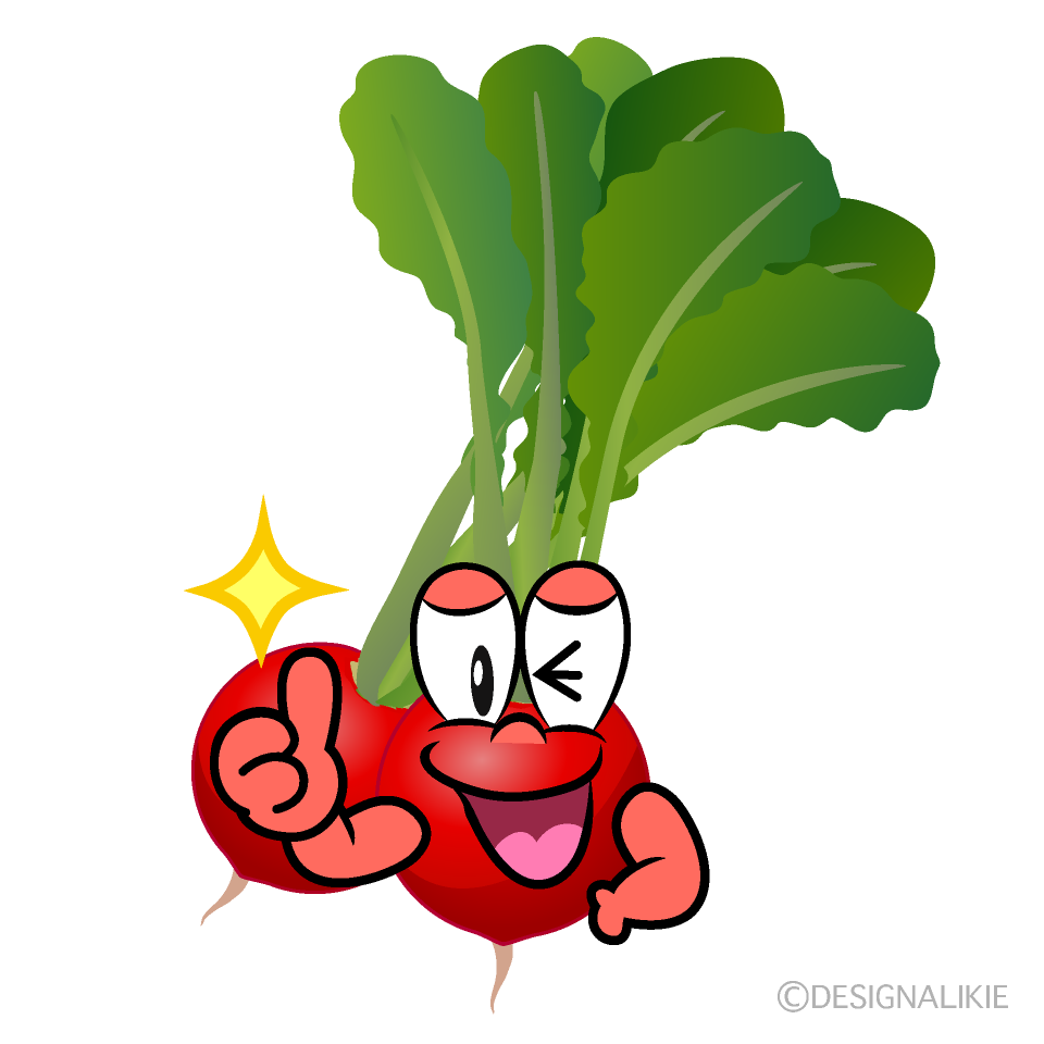 Thumbs up Radish Cartoon Character Image